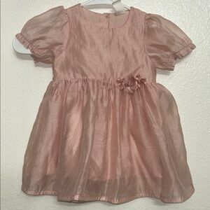H&M Shimmering Pink Kids Dress with Floral Detail